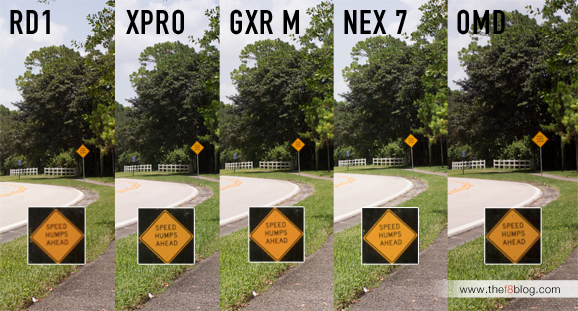 comparison between m mount camera fuji xpro, ricoh gxr, olympus omd, epson rd1, sony nex7 with names