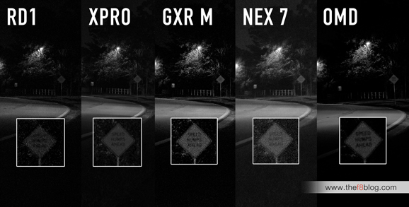 night comparison epson rd1 vs fuji xpro vs ricoh gxr m vs nex7 vs olympus omd